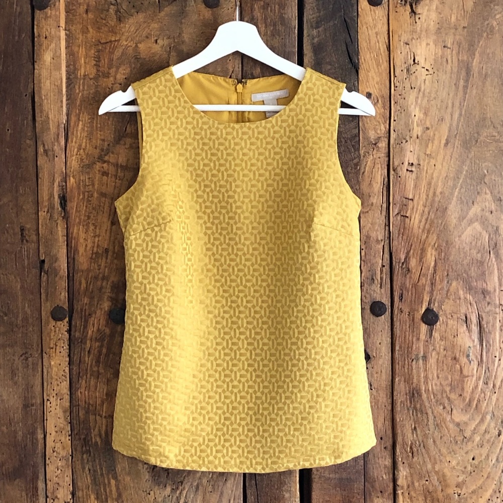 Banana Republic Mustard Sleeveless Blouse Size 2